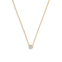 1/4 Carat Round Diamond Necklace - Yellow Gold