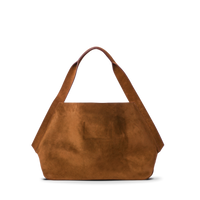 Derby Shoulder Bag - Tan Suede