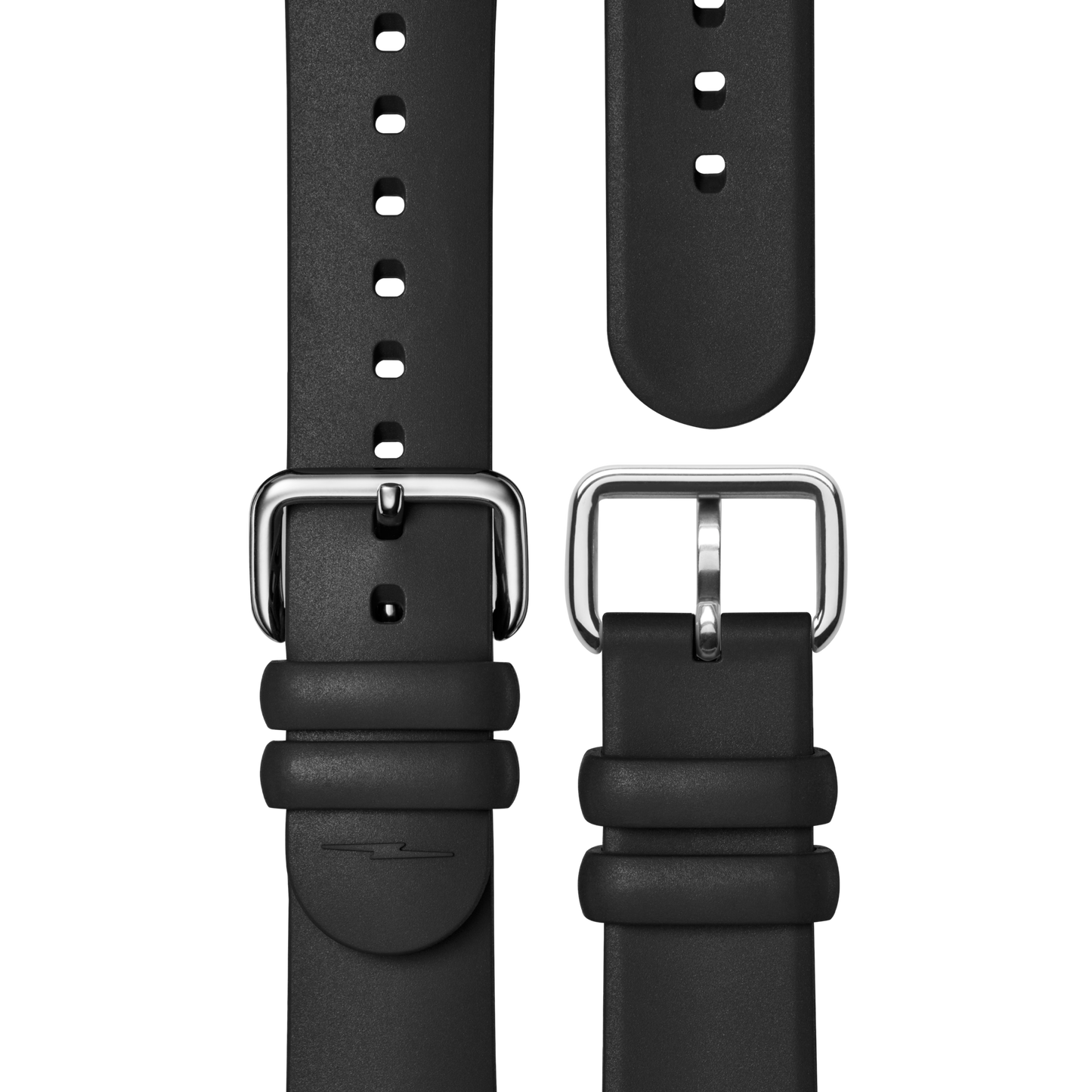 20mm Rubber Strap - Black Dash Loop