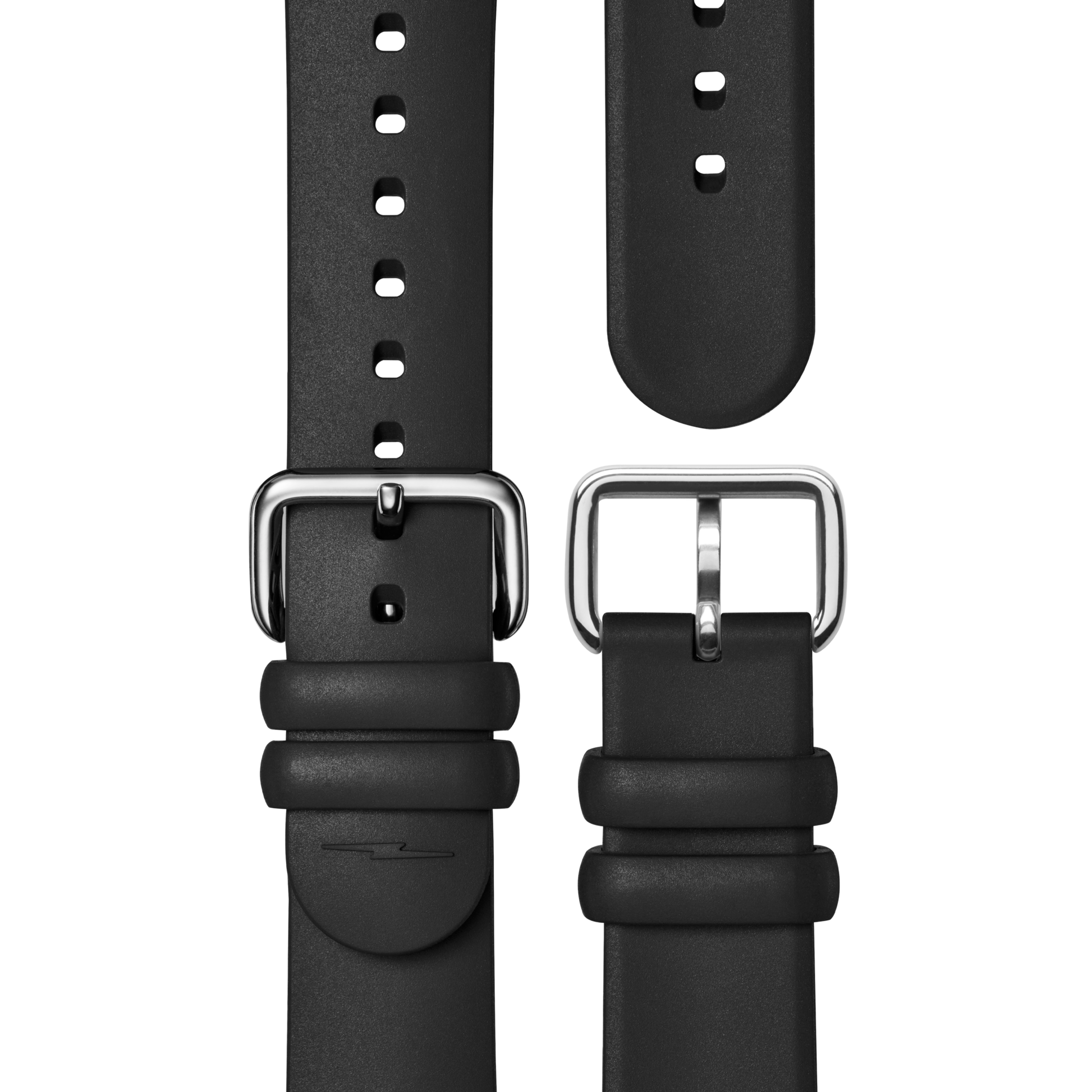 20mm Rubber Strap - Black Dash Loop
