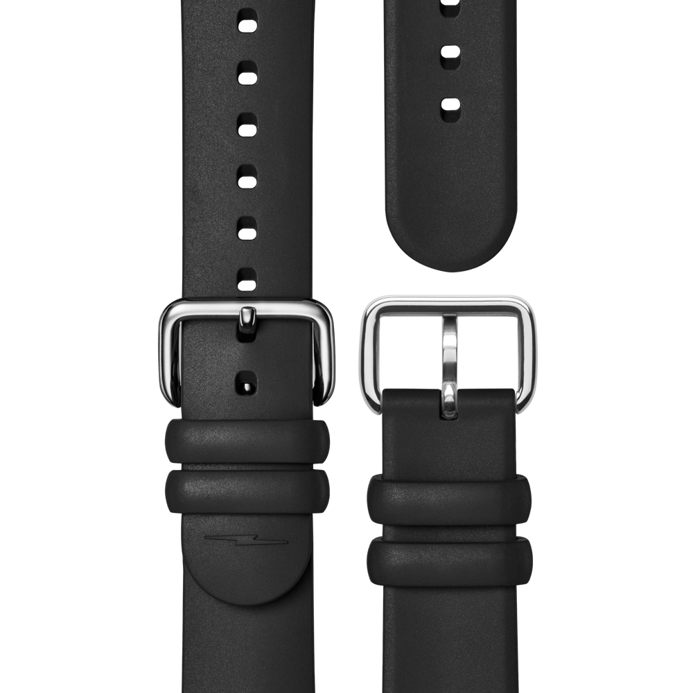 20mm Rubber Strap - Black Dash Loop
