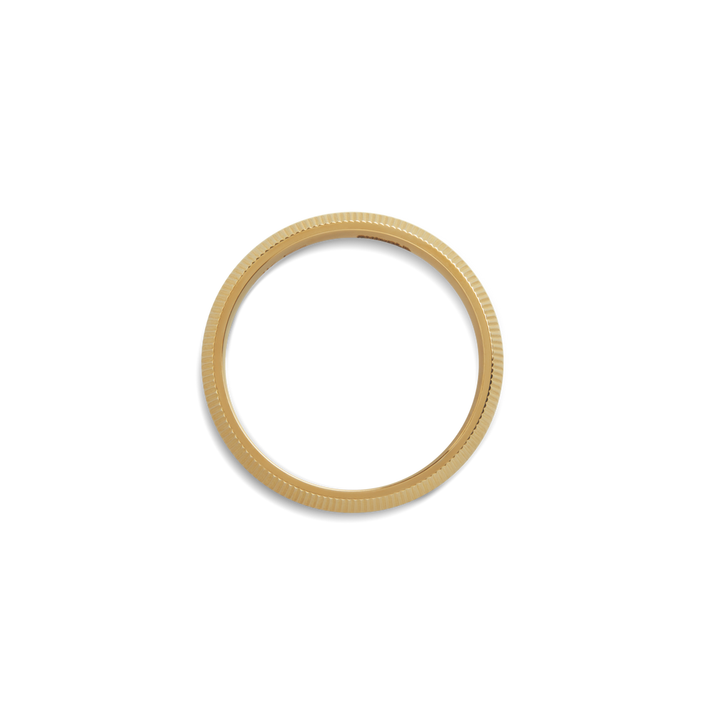 4mm Textured Beveled Yellow Gold Band