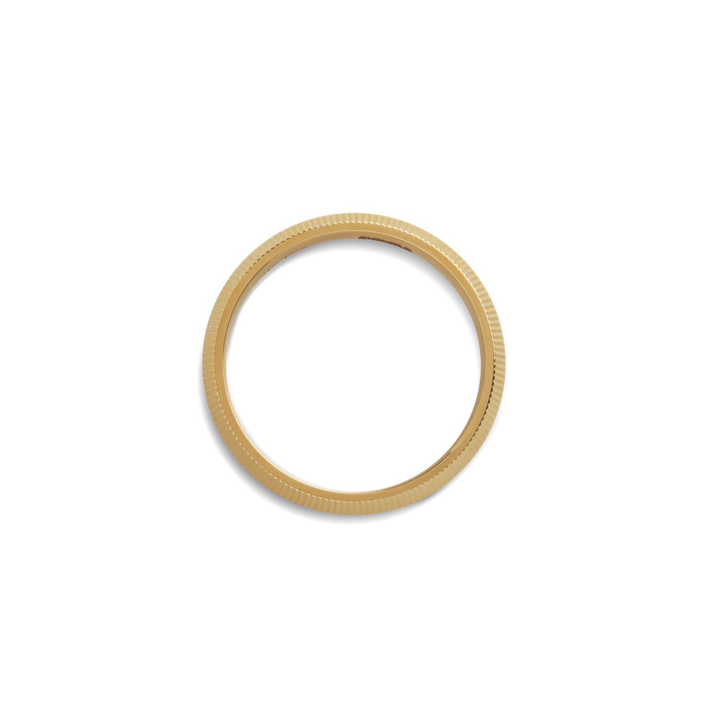 4mm Textured Beveled Yellow Gold Band