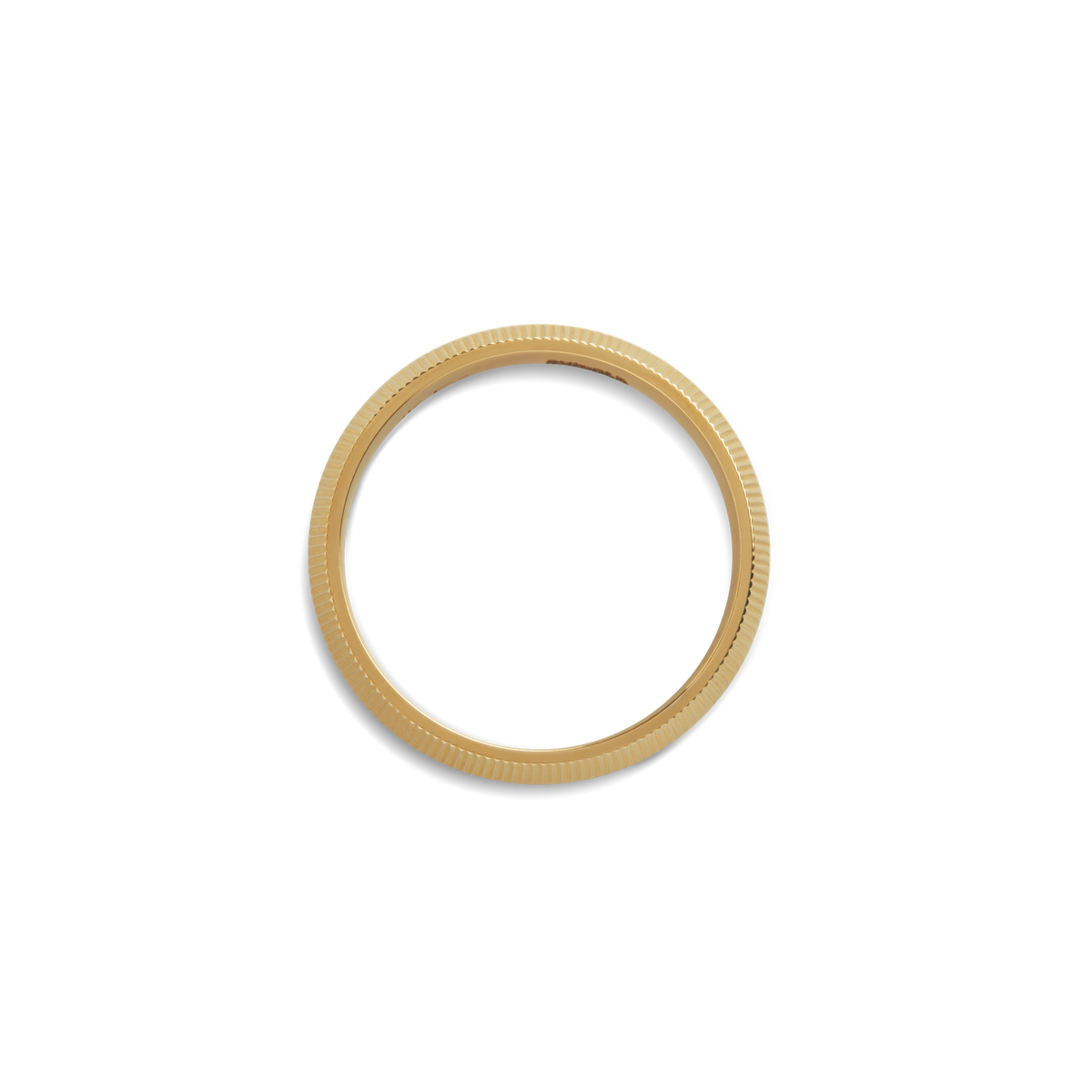 4mm Textured Beveled Yellow Gold Band