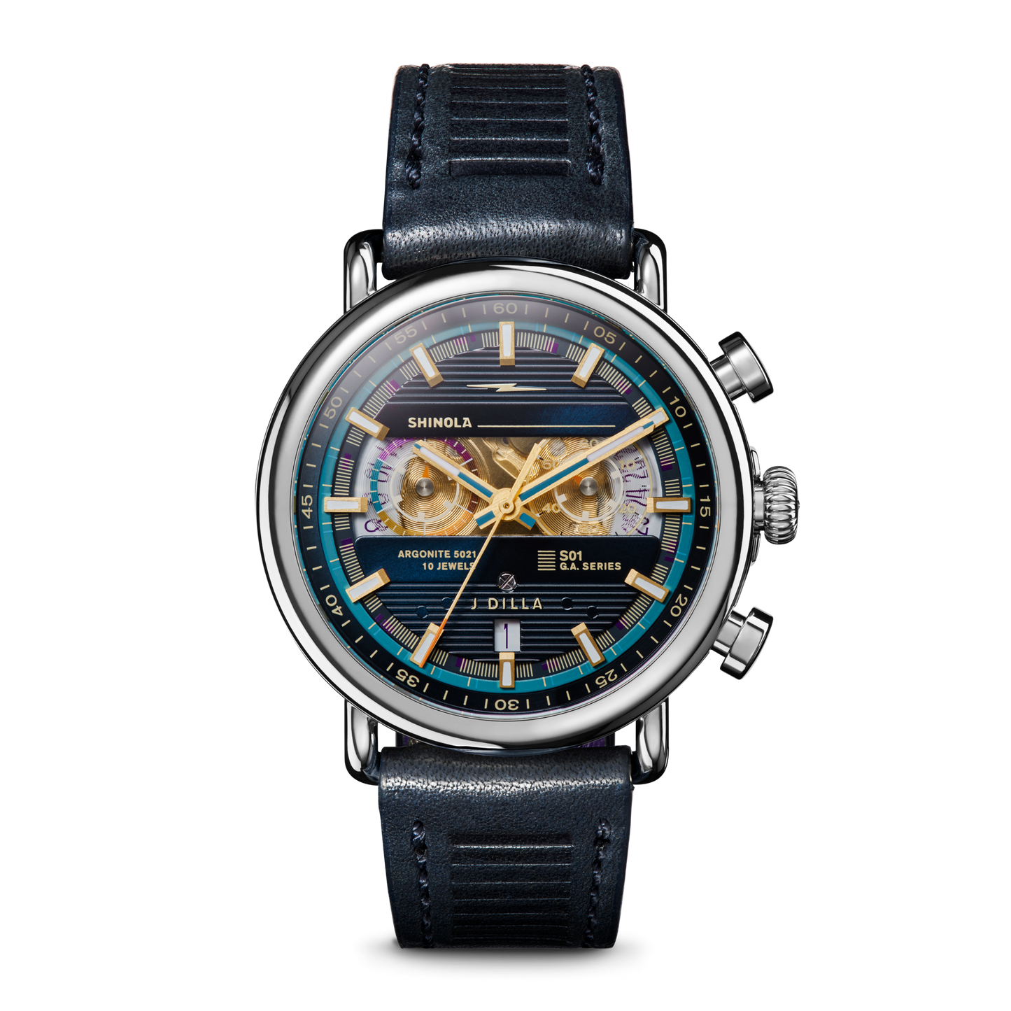 J Dilla Runwell Chronograph Watch - Midnight Blue