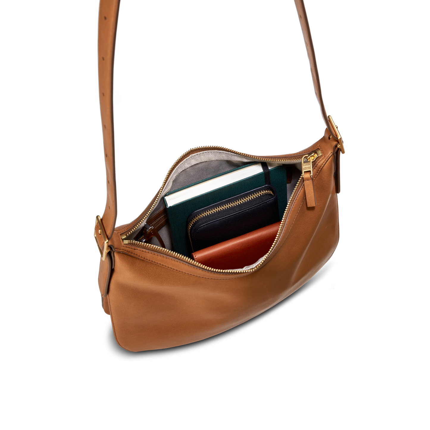 Medium Accordion Crossbody - Tan