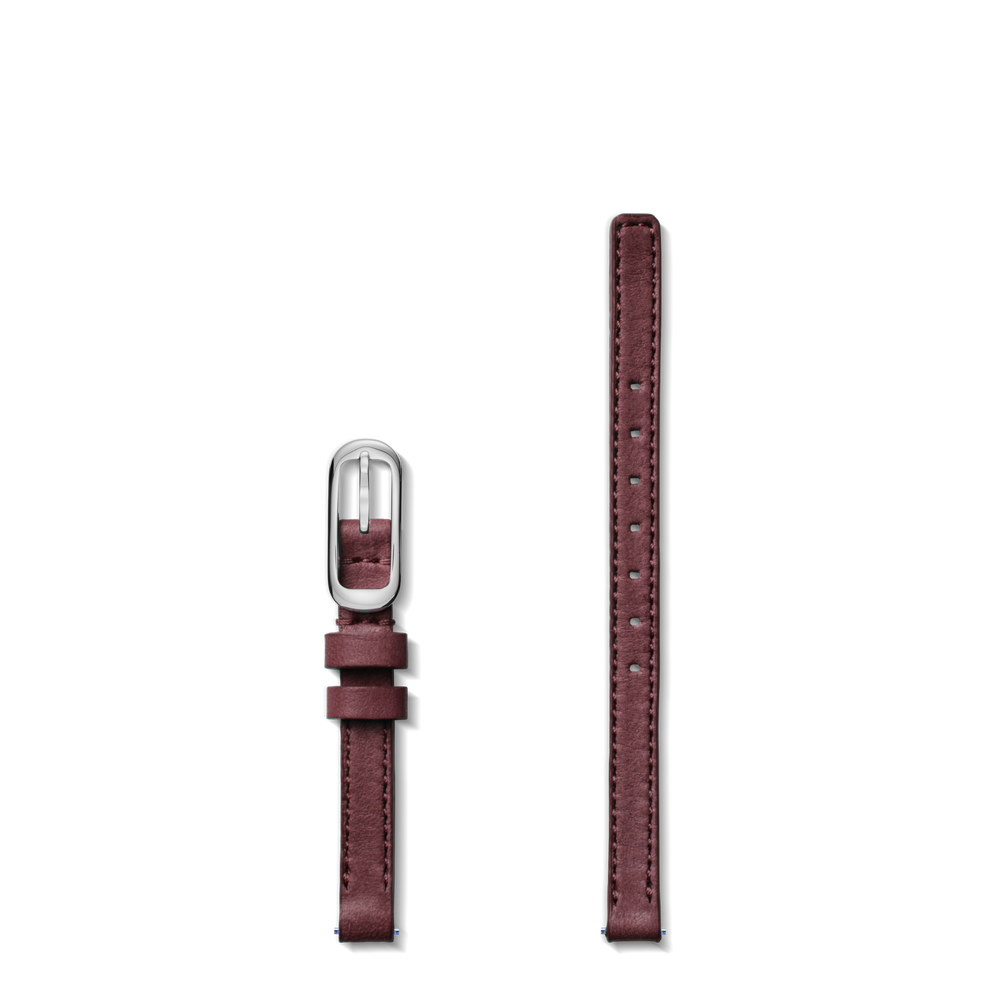 8mm Merlot Leather Watch Strap - Merlot