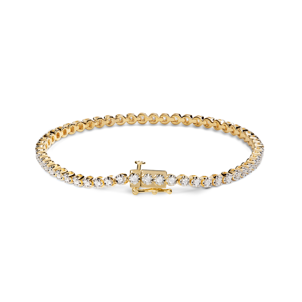 1 Carat 7" Diamond Tennis Bracelet - Yellow Gold