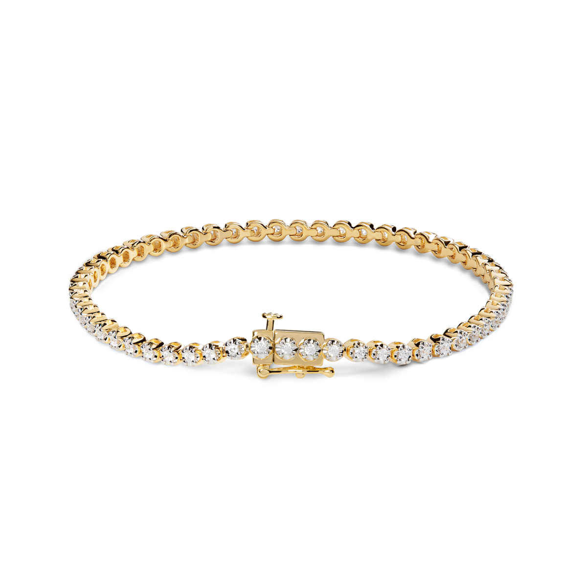 1 Carat 7" Diamond Tennis Bracelet - Yellow Gold