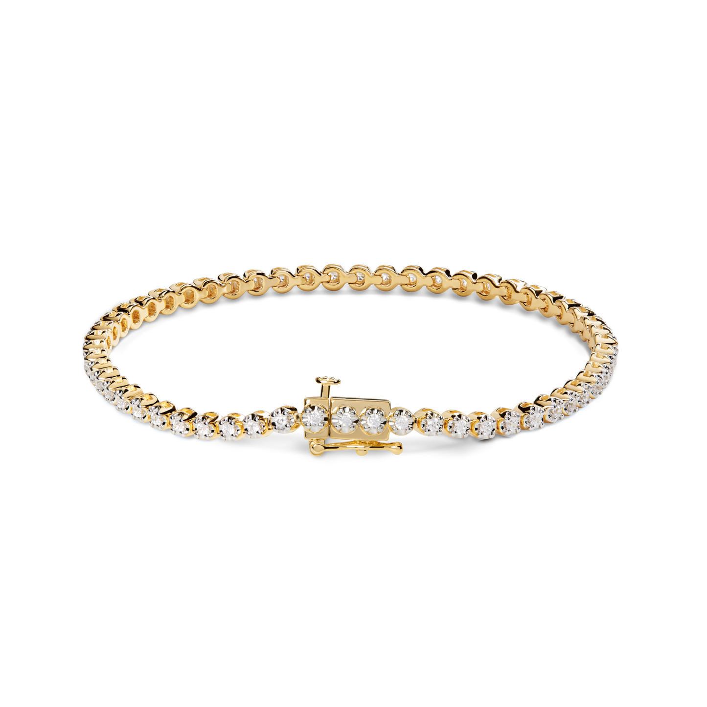 1.84 Carat 6.5" Diamond Tennis Bracelet - Yellow Gold