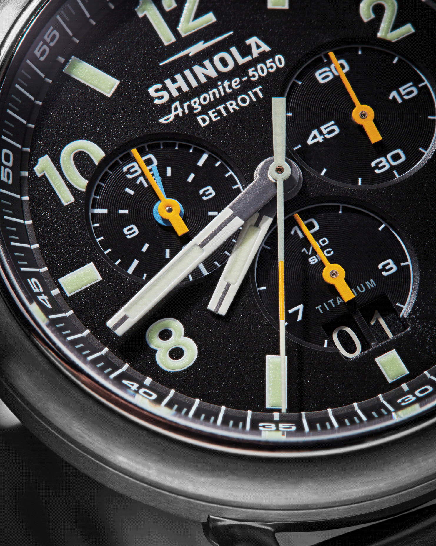 Runwell Chronograph West Wind Watch Gift Set with Two Straps - Black