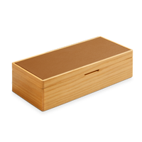 4 Slot Watch Collector's Box - Oak / Tan