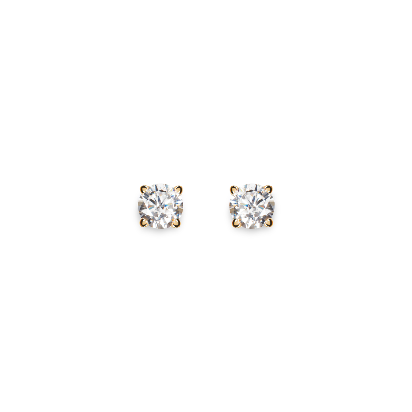 1/2 Carat Round Diamond Studs - Yellow Gold