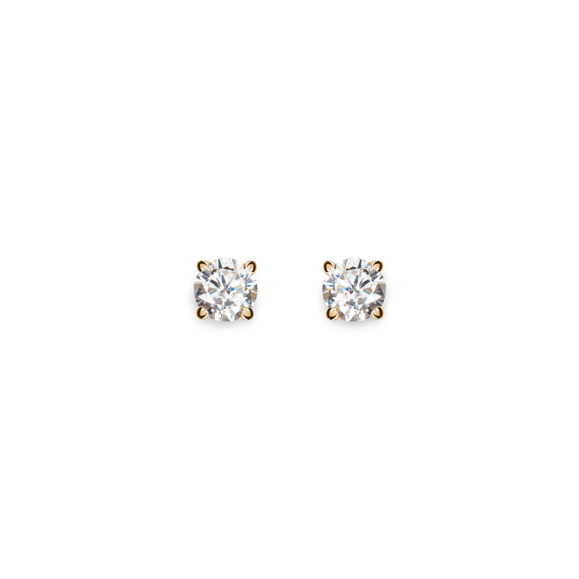 1/2 Carat Round Diamond Studs - Yellow Gold