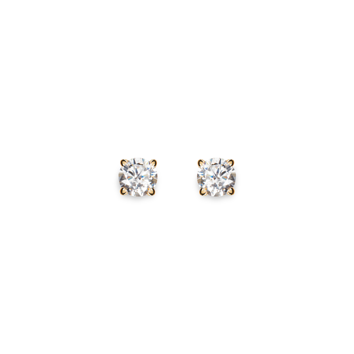1/2 Carat Round Diamond Stud Earrings - YG