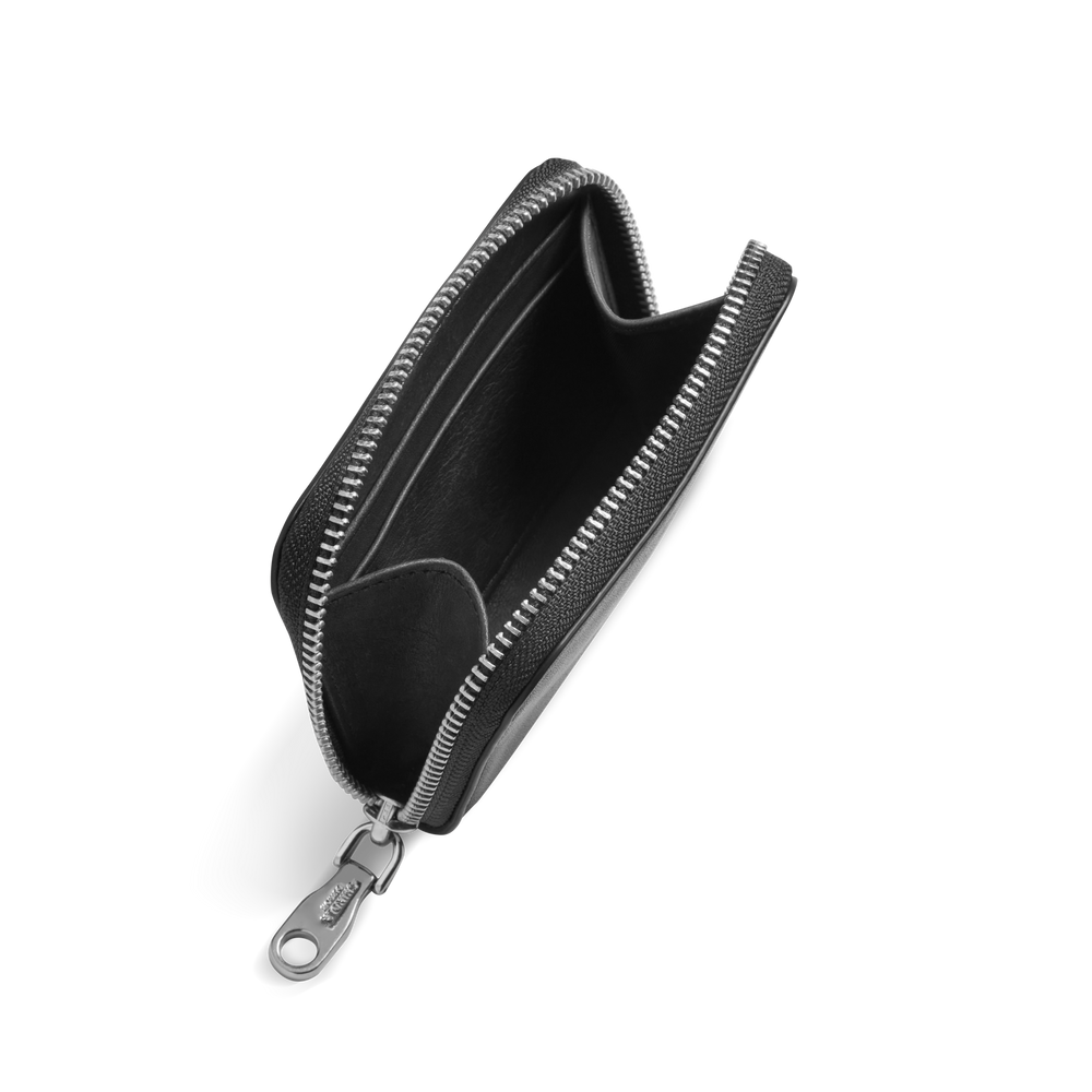 Pocket Small Zip Around Wallet - Black