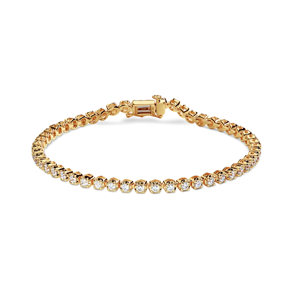 2 Carat 7" Diamond Tennis Bracelet Yellow Gold