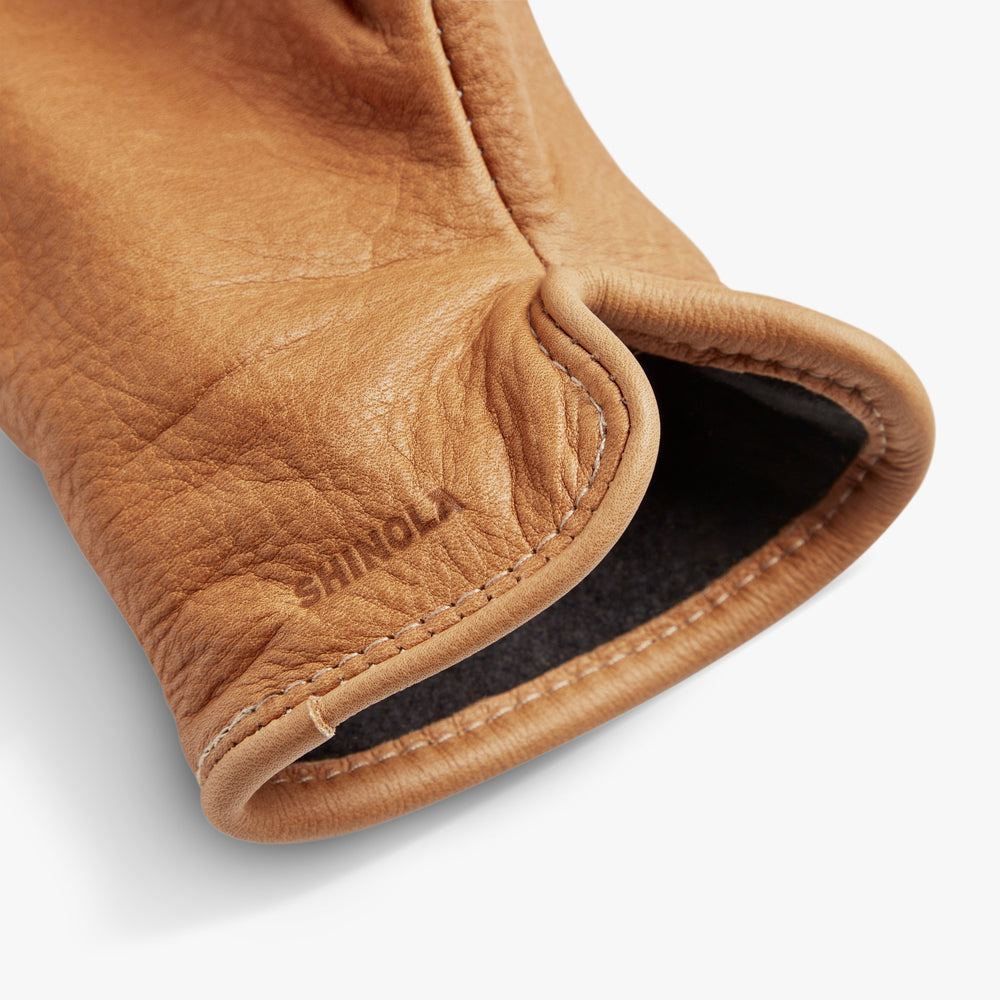 Lined Leather Gloves - Black