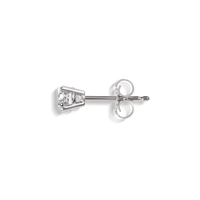 1/2 Carat Round Diamond Stud Earrings - White Gold