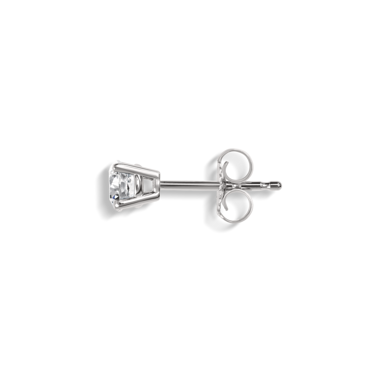 1/2 Carat Round Diamond Stud Earrings - White Gold
