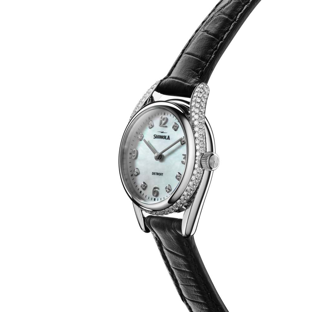 Diamond Derby Watch - White Mother of Pearl