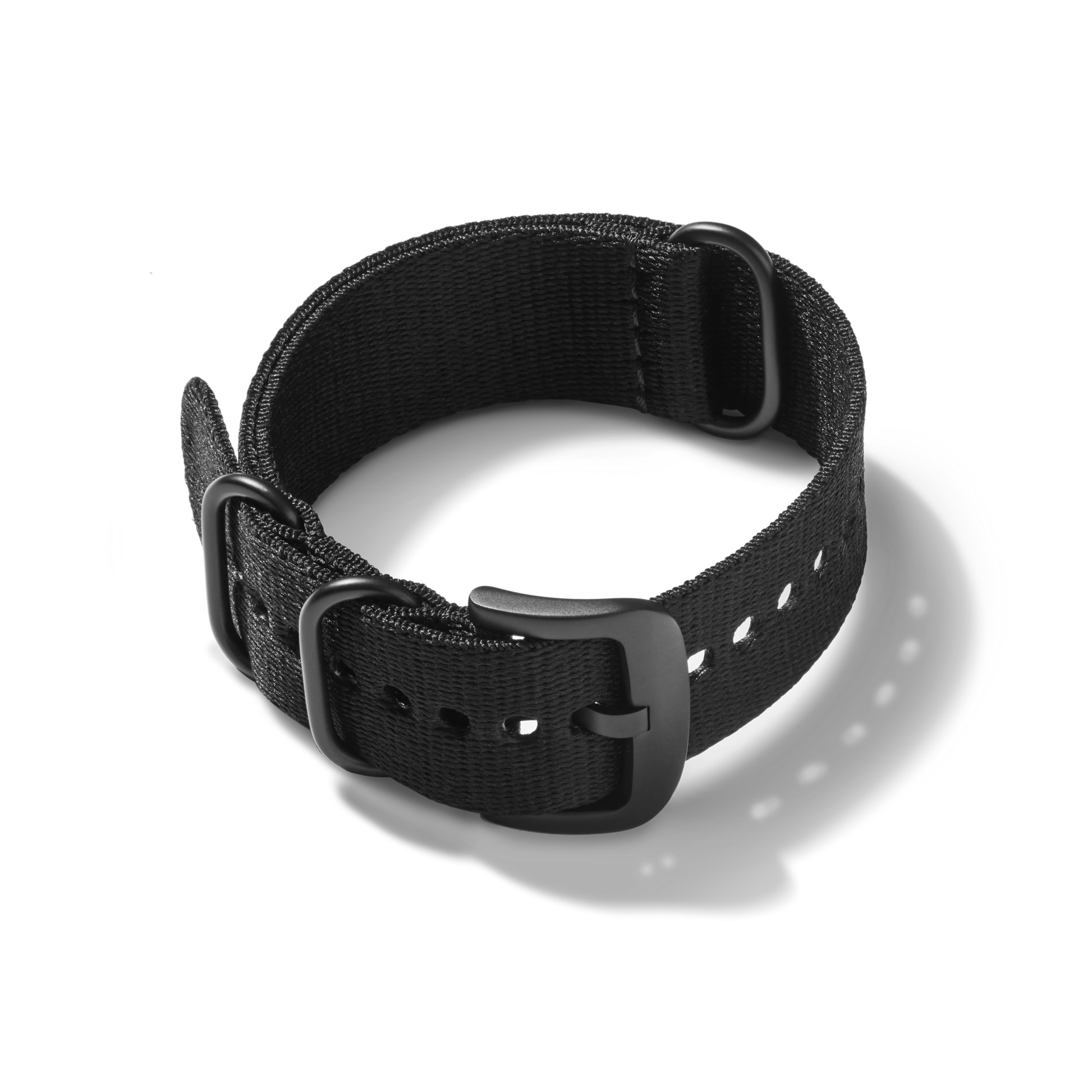 24mm Black G10 Nylon Watch Strap - Black