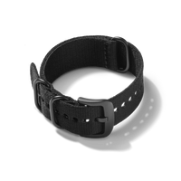 24mm Black G10 Nylon Watch Strap - Black