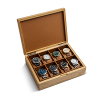 8 Slot Watch Collector's Box - Oak / Tan