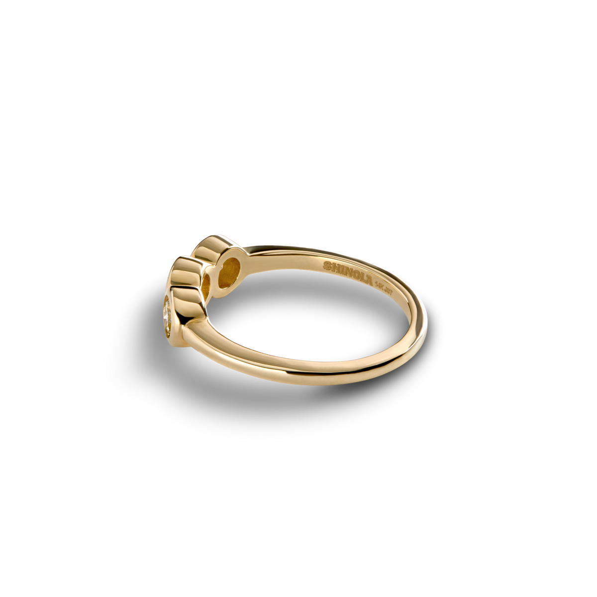 .50 CTW Desert Diamond 3 Stone Bezel Set Ring
