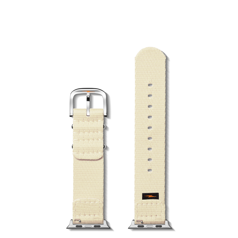 20mm Cream Split Nylon Apple Watch Strap - Cream