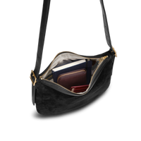 Medium Bixby Crossbody - Black Suede