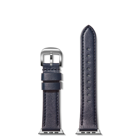 20mm Navy Leather Apple Watch Strap - Navy