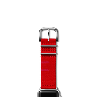 24mm Red Split Nylon Apple Watch Strap - Red