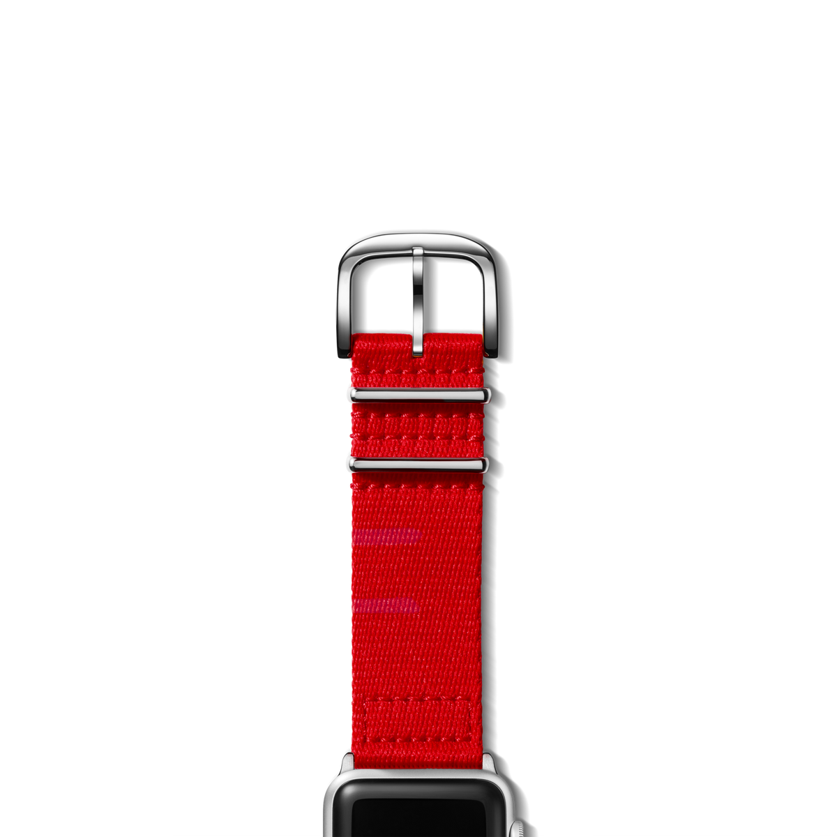 24mm Red Split Nylon Apple Watch Strap - Red