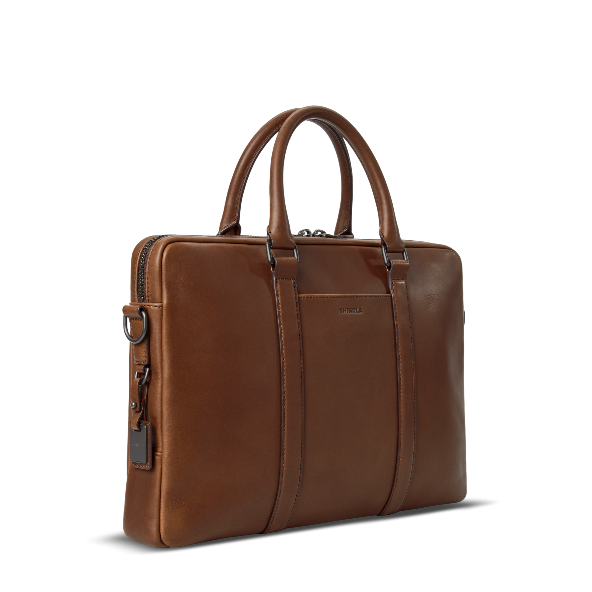 Computer Briefcase - Medium Brown
