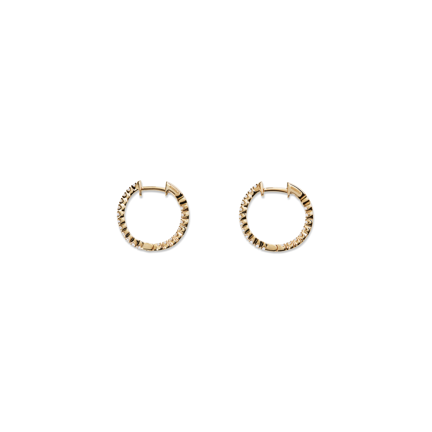 1/2 Carat Diamond Hoop Earrings - Yellow Gold