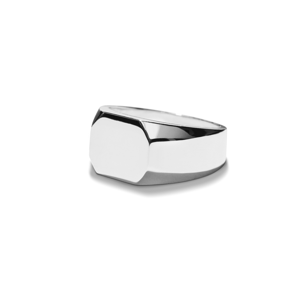 Octagonal Signet Ring - Sterling Silver