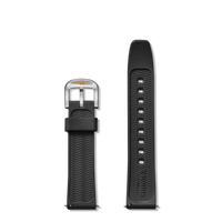 20mm Black Rubber Watch Strap - Black