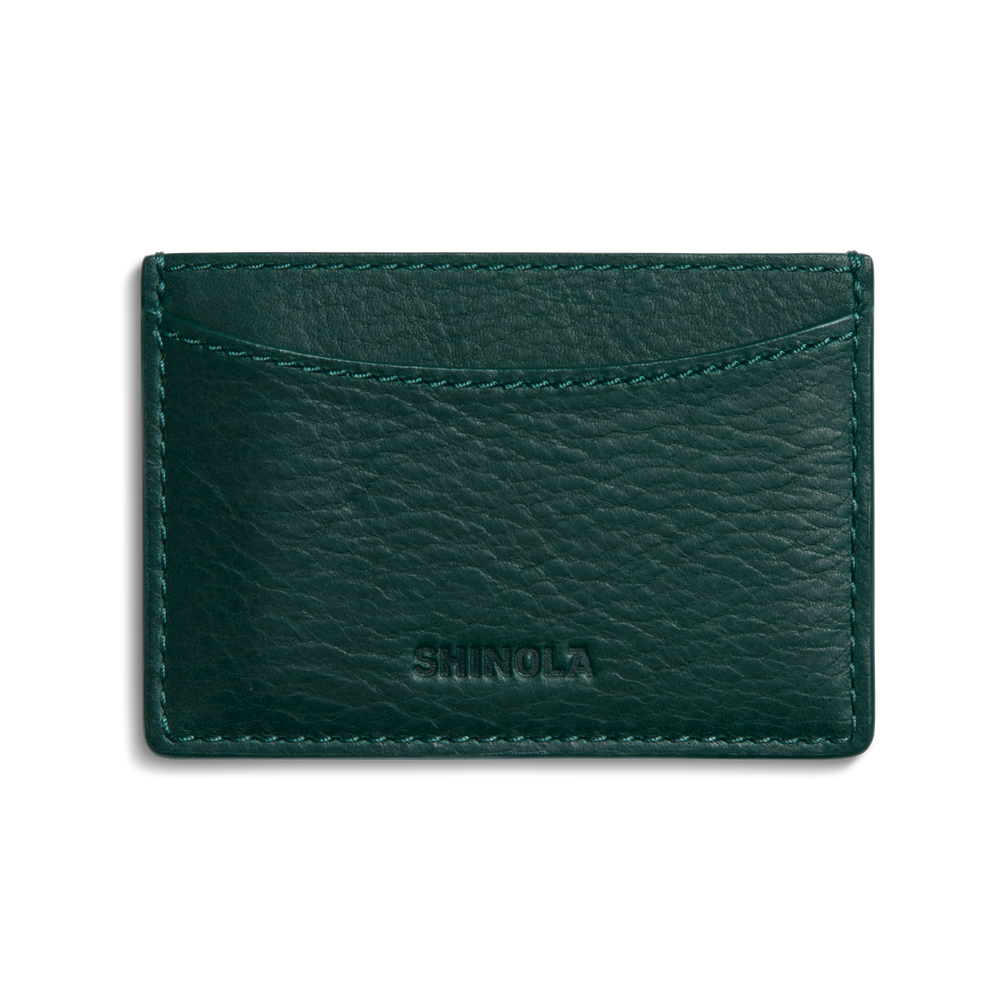 Leather 3 Pocket Card Case - Forest