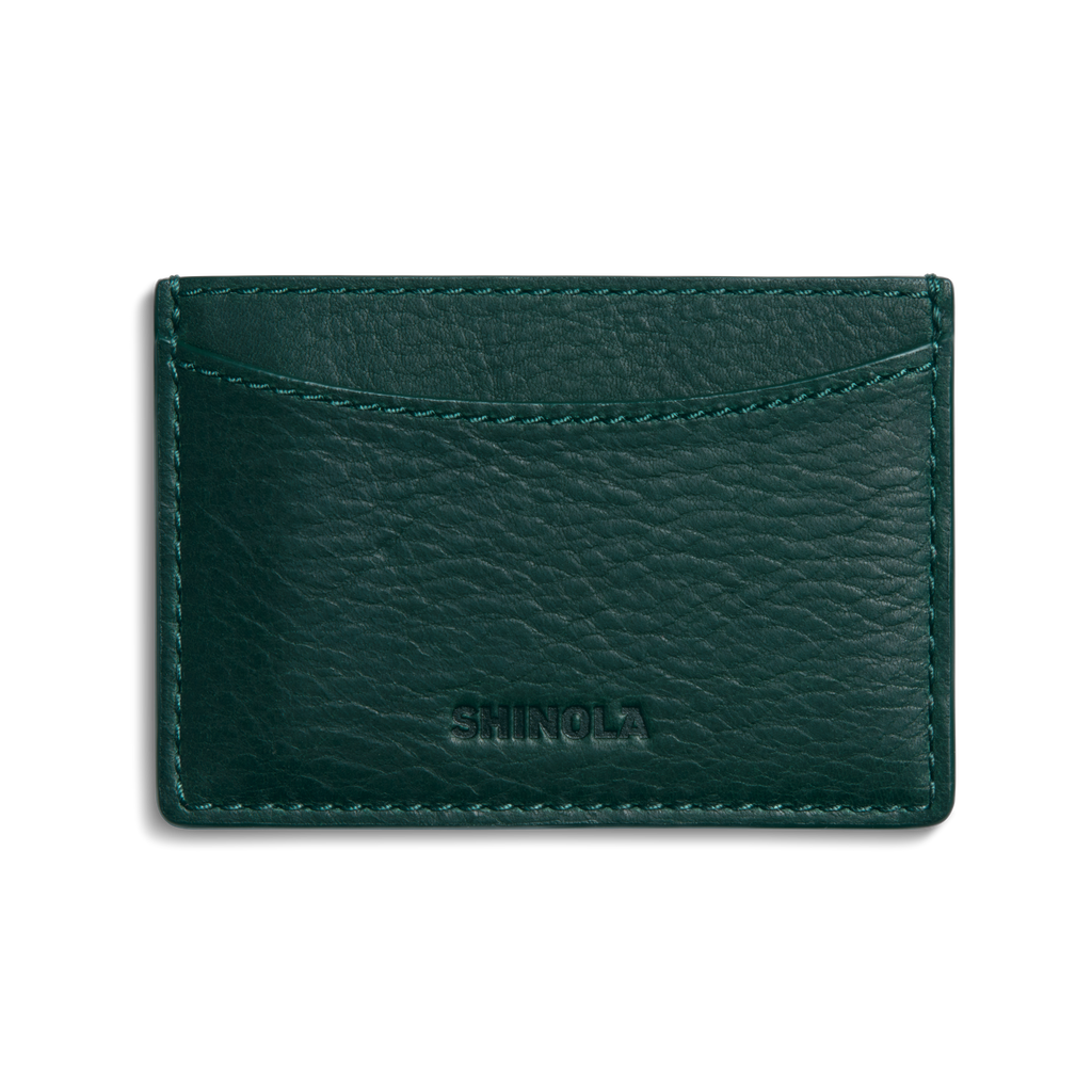 Leather 3 Pocket Card Case - Forest