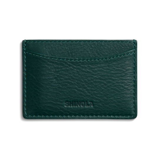 Leather 3 Pocket Card Case - Forest