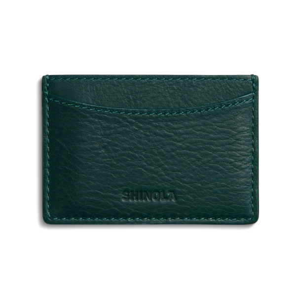 Leather 3 Pocket Card Case - Forest