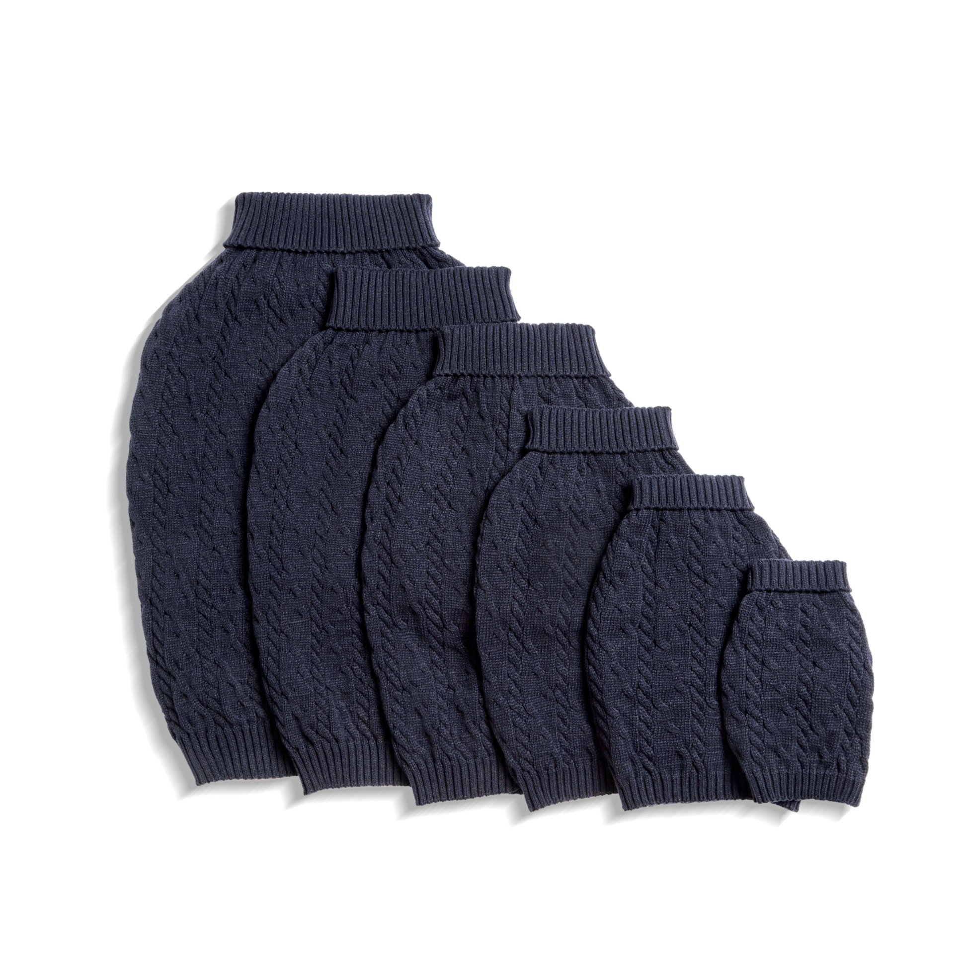 Cable Knit Dog Sweater - Navy