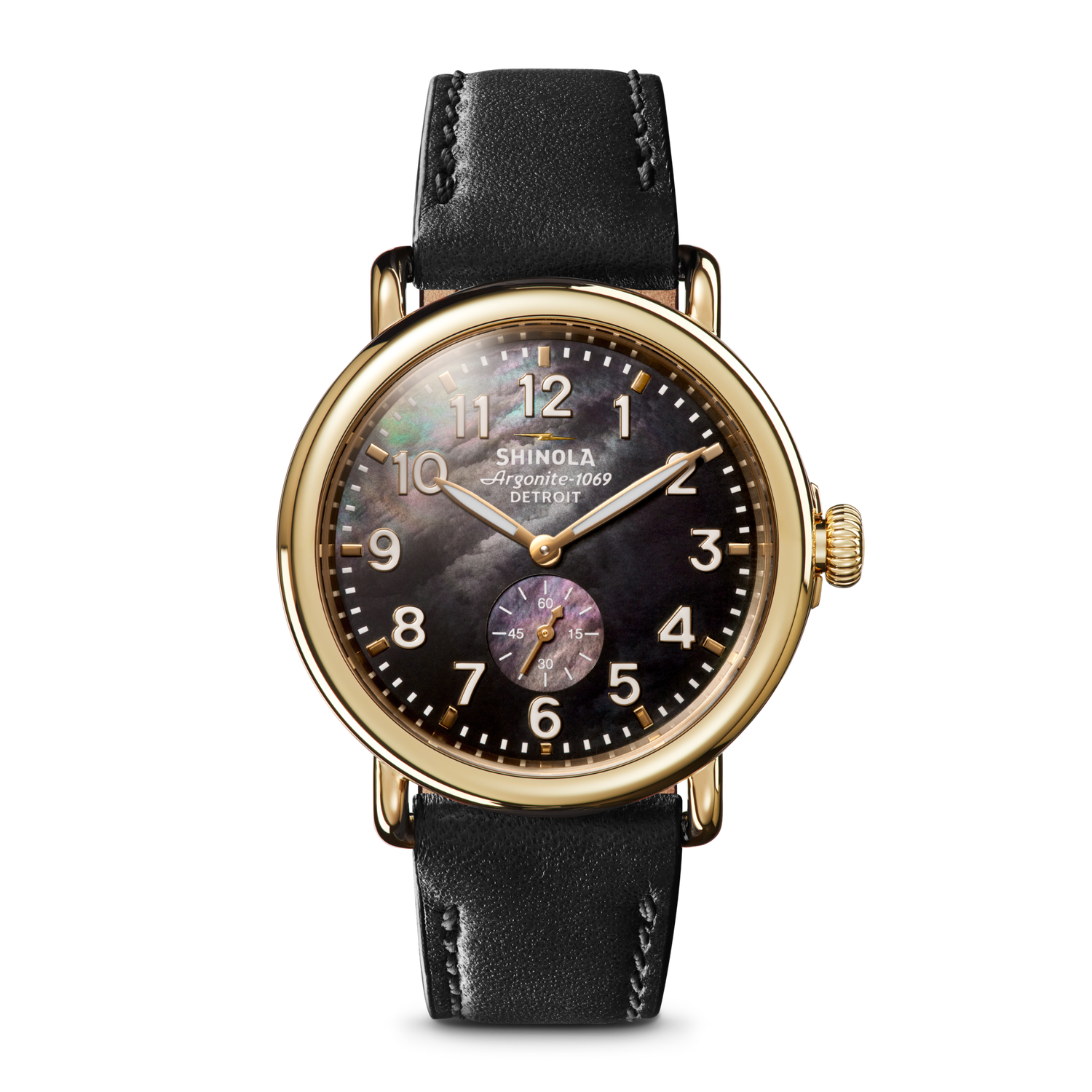 Runwell Watch - Black Mother of Pearl