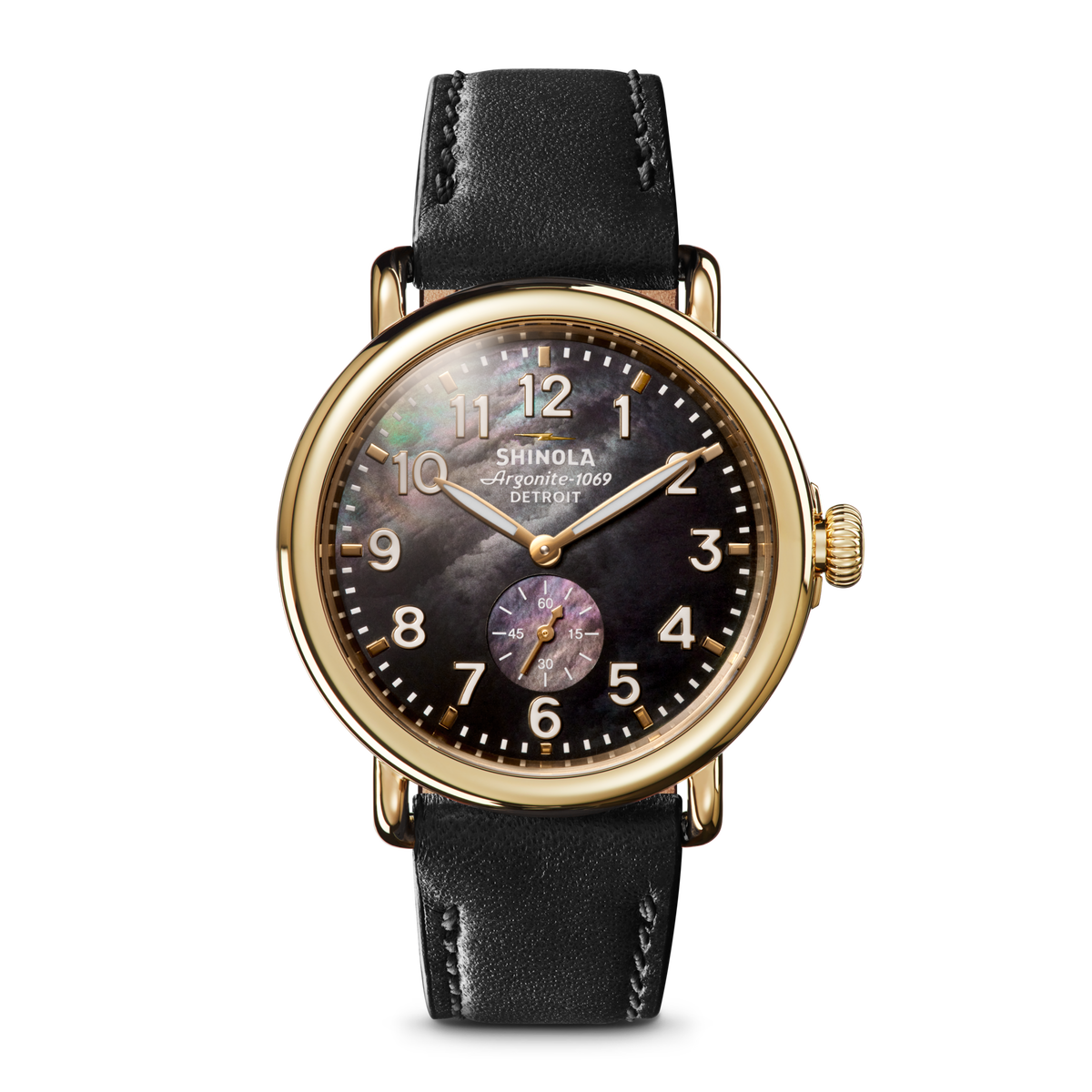 Runwell Watch - Black Mother of Pearl