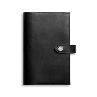 Medium Snap Journal Cover - Black Vachetta