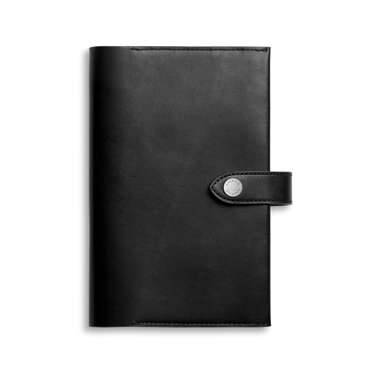 Medium Snap Journal Cover - Black Vachetta