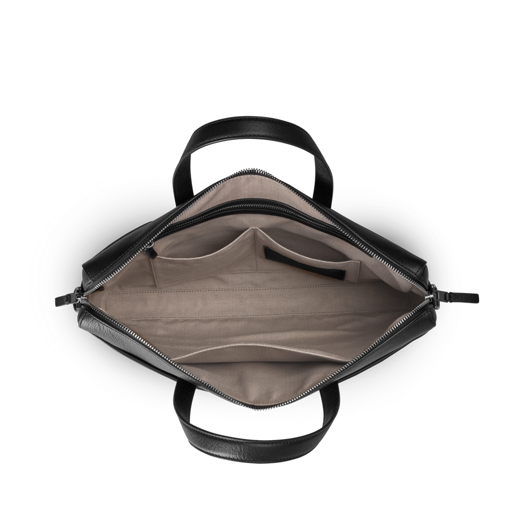 Canfield Briefcase - Black Pebbled Leather