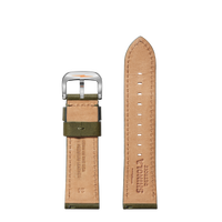 24mm Olive Leather Watch Strap - Olive