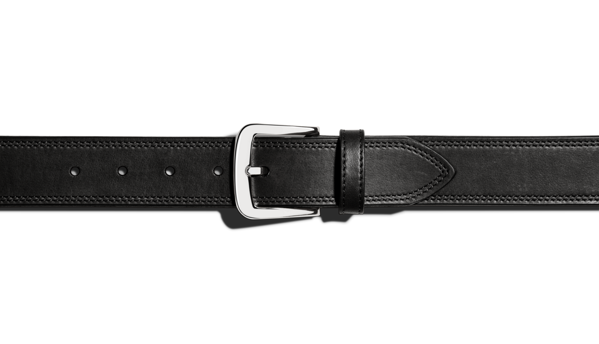 1 1/2" Double Stitch Belt - Black